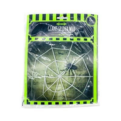 China Halloween Eco-friendly White Cobweb With Spiders For Home Decoration for sale