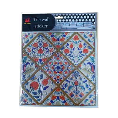 China Washable Waterproof European Mosaic Tile Stickers Retro Diy Bathroom Wall Tile Sticker 3D Decorative Sticker for sale