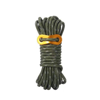 China 100% Polypropylene Waterproof Braided Camping Hiking Guylines Tent Wind Rope With Turnbuckles Adjuster Rope Buckle for sale