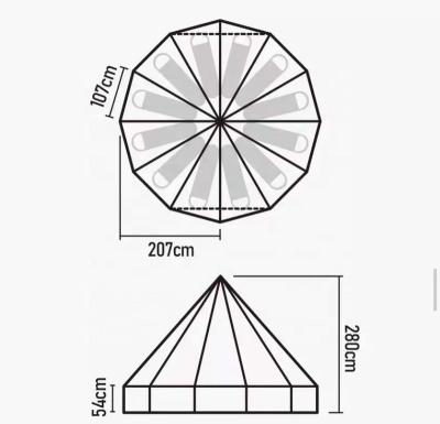 China Extended Type Customized 3-6 Meter Oxford Hotel Bell Tent Outdoor Waterproof Camping Bell Tent Durable for sale