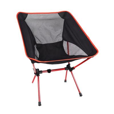 China Portable Folding Chair Customized Aluminum Alloy Single Frame Moon Folding Camping Chair With Storage Bag for sale