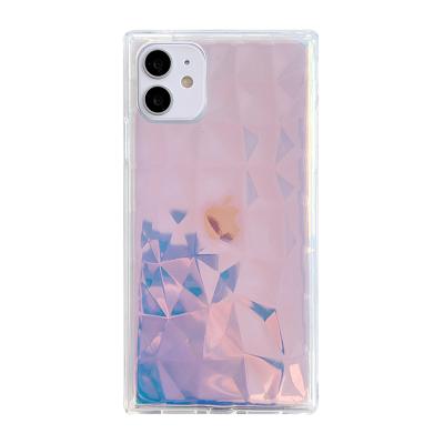 China Luxury Anti-fall Diamond Texture Phone Case Made By TPU And Fluorescent Paper For iPhone11/iPhone 11 Pro Back Cover for sale