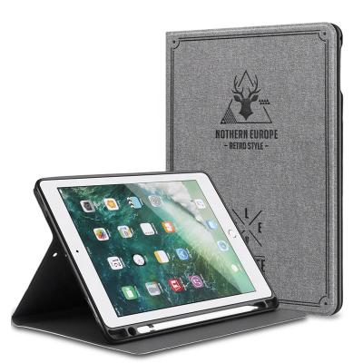 China Anti-fall new design hot sale gray leather dustproof PU tablet cover cases for ipad 5/6/ipad 2017/18/air 3 for sale