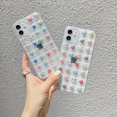 China Designer Sesame Street 3D Silicone Phone Case For iPhone 11 12 Shockproof Transparent Case Girly Phone Case for sale