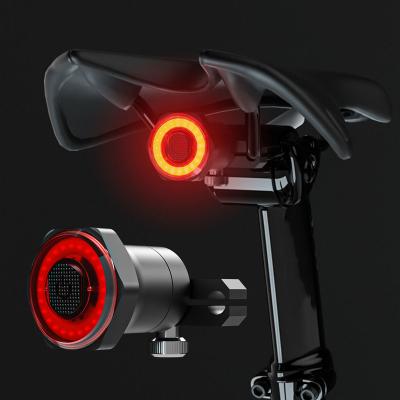 China PROLIV Plastic Bicycle Tail Auto Start Stop Rear Light Brake IPX6 Waterproof USB Charging Tail Taillight Bike LED Cycling Lights for sale