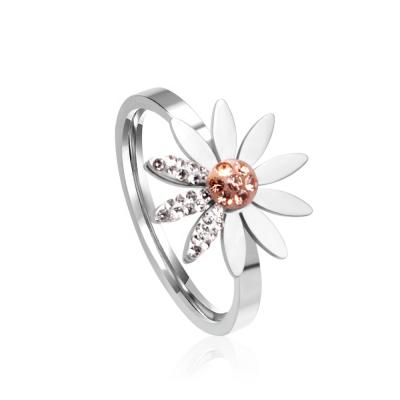 China 2021 New Trendy Creative Women's Ring Stainless Steel Ring Couples Jewelry Flower Shaped Gift for sale