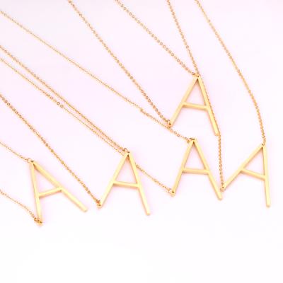 China CLASSIC Letter A ~Z Jewelry Stainless Steel Custom Gold Plated Pendant Necklace For Girls Woman for sale