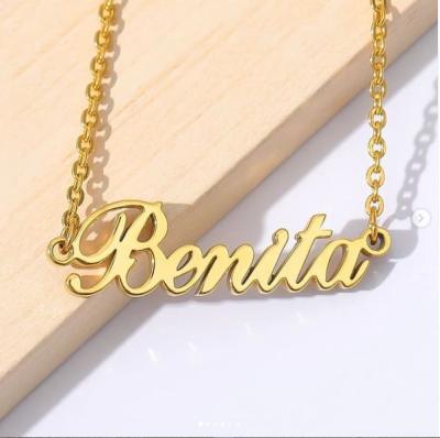 China Wholesale jewelry 14k 18k 24k new fashion CLASSIC custom made my name necklace customized by name dangle ladies for sale