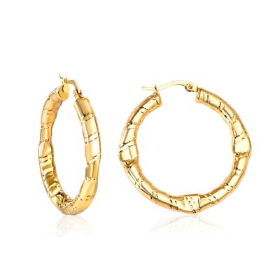 China Custom Waterproof Gold Filled Hoop Earrings CLASSIC Chunky Big Hoop Earrings Hip Hoop Earrings Jewelry for sale