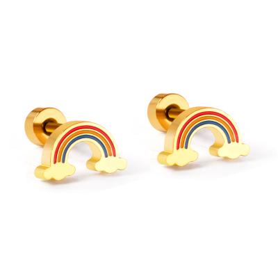 China 2021 CLASSIC cute earrings rainbow stud earrings 12 pairs fast shipping women earring jewelry for sale