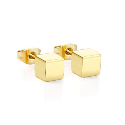 China ASONSTEEL fashion cute stud earrings stud earrings high quality shiny cube earrings jewelry for unisex for sale