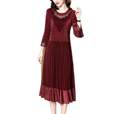 China Anti-Static Pleated 2021 Summer Girls High End Lace Swing Dress New Big Size Skirt for sale