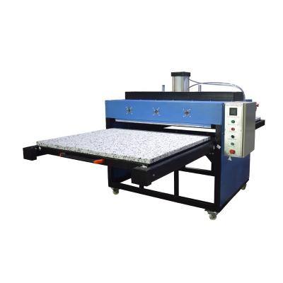 China Blue Leather PU Heat Sublimation Machine Large Fabric Piece 80x100cm Pressure Pneumatic Dual Station Flatbed for sale