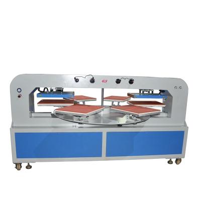 China Personalized Custom Automatic Double Heater 6 Trays Spinning Pneumatic T-Shirt Printing Digital Heat Press Machine for sale