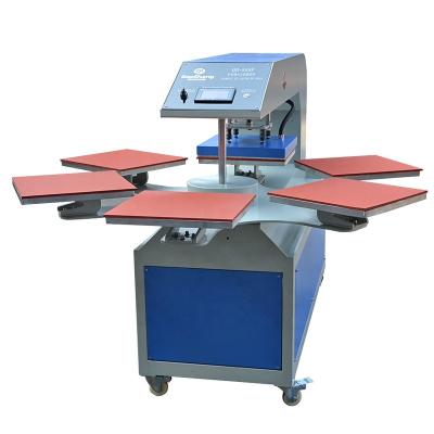 China Six Personalized Custom Fully Automatic Pneumatic Rotary Worktable T Shirt Digital Heat Press Machine for sale