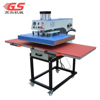 China Pneumatic Transfer Machine Heat Base Sliding Double Station Pneumatic Heat Press Machine For Sportswear Jersey Jeans for sale