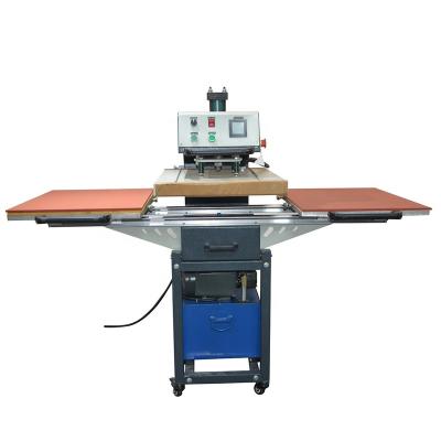 China Eco-friendly Hydraulic Sliding Oil Pressure Face Mask Double Way Workbench Textile Cutting Piece Sublimation Heat Transfer Machine for sale