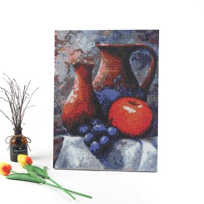 China New New Diamond Painting Diy European Classic/Postmodern Framed Art Fruit Decor Diamond Embroidery Wall Hanging Clay Pot Drill Painting Kit Full Round for sale