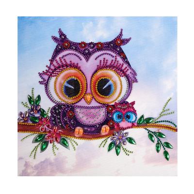 China Diamond Embroidery Home Wall Art Diamond Painting Partial Drill Decoration Crafts Kit Special Shaped Diy Cartoon Cute Owls for sale