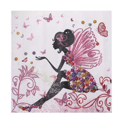 China Special Cartoon Diy Diamond Painting 5d Partial Drill Fairy Tale Butterfly Girl Shaped Diamond Embroidery Kit Home Decoration Gifts for sale