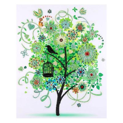 China Spring Tree Flower and Bird Picture Diy Diamond Painting Special Shaped Diamond Embroidery Partial Drill New Modern Handmade Partial Drill Art for sale