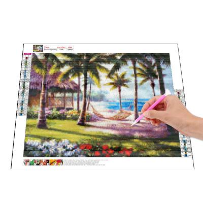 China Home Decor Diamond Handicrafts Europe Adults 5d Diy Diamond Painting Embroidery Coconut Trees Seascape Full Drill Living Room Kit for sale