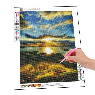 China Diy Diamond Painting Home Decor Guest Room 5d Full Drill Pastoral Sunrise View Fantastic Diamond Cross Stitch Embroidery For Beginners for sale