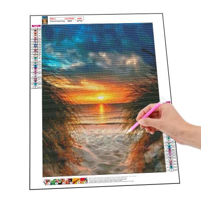 China BRIEF new products wholesale Diamond Painting Wall Art Decoration simple 5d Diy handwork seaside sunrise atmosphere for sale