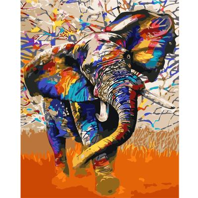 China New Classical/Postmodern Oil Painting Diy Elephant Painting By Numbers Art Oil Painting Adults Relieve Effort Coloring Paint For Hallway Wall Decor for sale