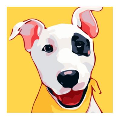 China Hot Selling Cartoon Animal Oil Painting Cartoon The Smiling Dog According to Digital Painting Children Painting Children Gifts for sale