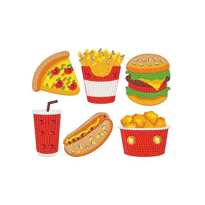 China Modern Creative Diy Crystal Diamond Painting Cartoon Sticker Mobile Phone Stationery Water Cup Decoration French Fries Hamburger for sale