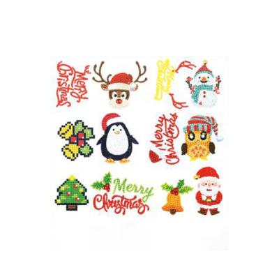 China Best Selling Creative Decoration Modern Diy Crystal Diamond Painting Christmas Cartoon Mobile Phone Stationery Sticker for sale