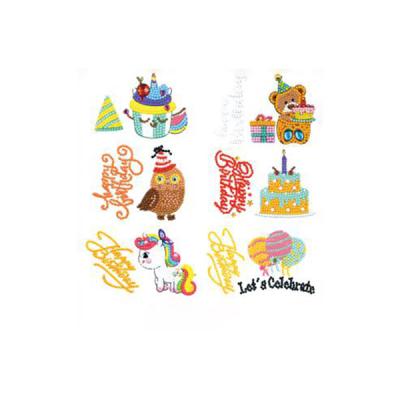 China Best Selling Creative Modern Diy Crystal Diamond Painting Cartoon Sticker Mobile Phone Stationery Decoration Cake Balloon Birthday for sale