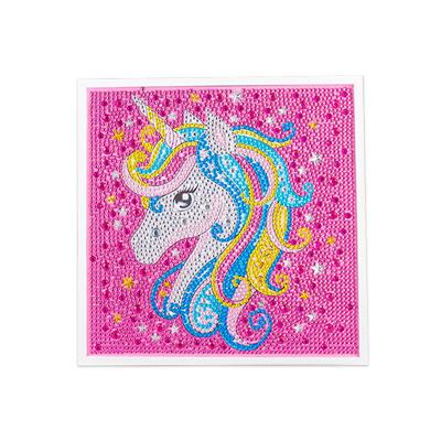 China Cartoon Ponies Head With Frame Diamond Picture Home Tabletop Wall Decor Art Children Kits for sale