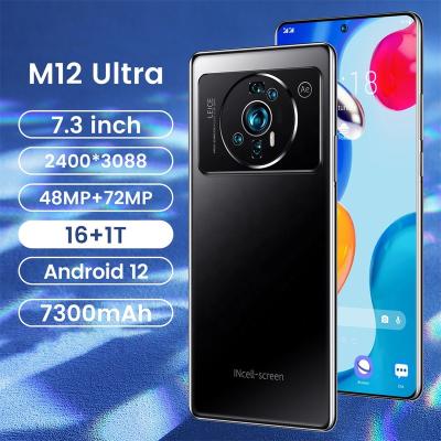 China Fingerprint 2022 Latest Smartphone & New Cheap Cost Effective M12 U Itra 16GB+1TB 5G Mobile Phone Drop Shipping Double Document Card Standby for sale