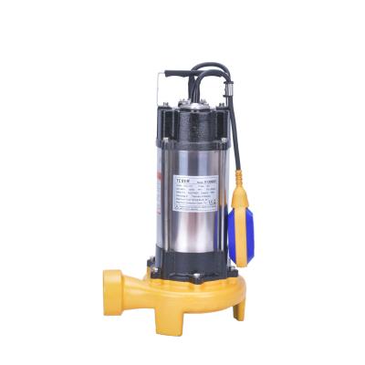 China Commercial Buildings 1.3 KW Non-Clog Float Switch Sewage Cutter Submersible Pump Water Pumping Machine for sale