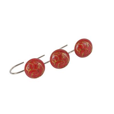 China Supplier Traditional Jujube Red Shower Hooks Bathroom Curtain Accessory for sale