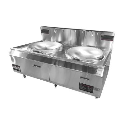 China Commercial Stainless Steel School Canteen Double 30KW Wok Burner Induction Cooker for sale