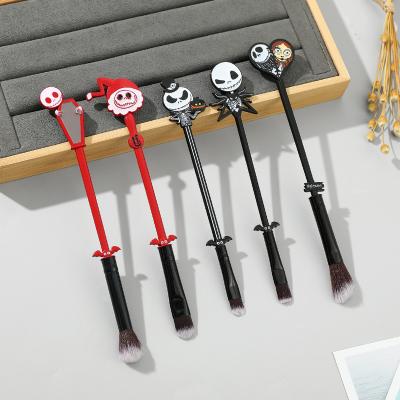 China New Flat Brush Design The Nightmare Before Christmas Makeup Brush Set Skull Eyeshadow Brushes For Women Halloween Christmas Gift for sale