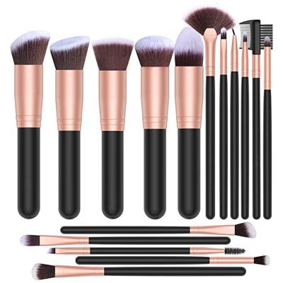 China Angular Blush Amazon Best Seller 2022 Rose Gold Synthetic Makeup Brushes 16pcs Makeup Brush Private Label Make Up Brushes for sale