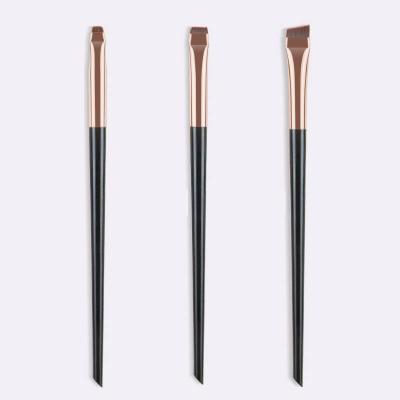 China Eyebrow Sweep Thin Angled Brush Wholesale 3pcs Hair Bristle Private Label Eyebrow Pointed and Strong Thin Eyeliner Brush for sale