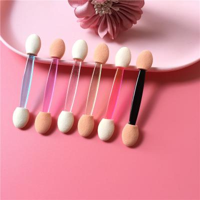 China Professional Disposable Double Sided Eyeshadow Brush Sponge Tilted Oval Makeup Applicator Eyeshadow Applicator N112 for sale