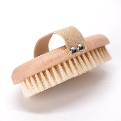 China All Natural Boar Bristle Bristle Logo Boar Bristle Wood Bath Custom Sweep Back Massage Body Cleansing Brush for sale