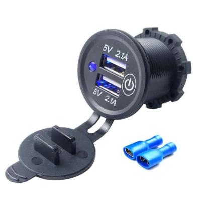 China Mobile Phone/Ipad/Auto Car Charger Socket Marine Boat Truck Universal Camera Socket With Light for sale