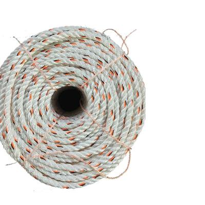 China Professional Polyester High Tenacity Manufacturer 3 Strand 16mm Twisted Rope For Marine for sale