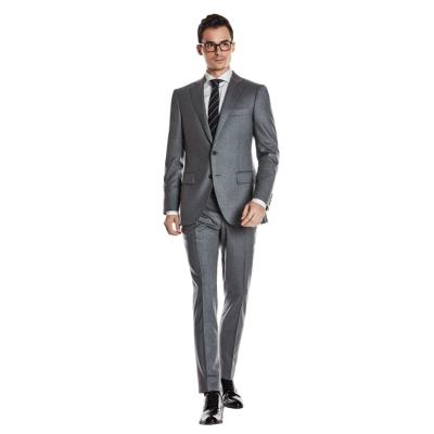 China New Style Gray Coat Pant Formal Wear Business High Grade Design Plus Size Men 100% Woolen Plus Size 2 Piece Suits for sale