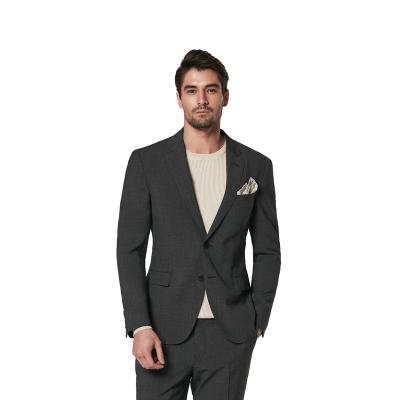 China Good Quality 100% Wool V-Neck Plaid Business Men Suit Breathable Casual Stylish Blazer for sale