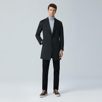 China High Quality Viable Men's Autumn Winter 100% Wool Long V-Neck Designer Coat With Pockets for sale