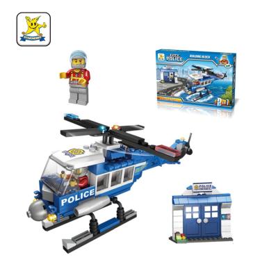 China DIY TOY Starmerry Blocks Building Kits Assembly Police Toys Helicopter Construction Kit For Children Toys for sale