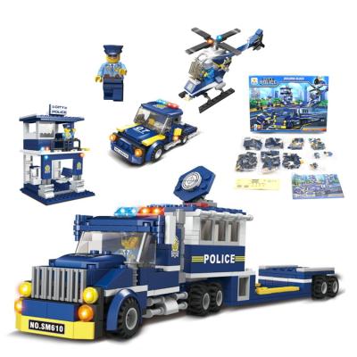 China Latest DIY TOY Shantou Police Bricks Intelligent Building Block Bricks Car Toys For Children for sale